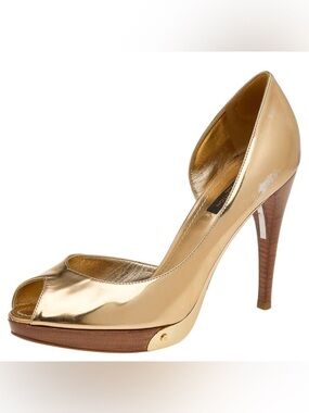 Louis Vuitton Patent LeatherGold Metallic Women’s High Heel Pump size 40.5